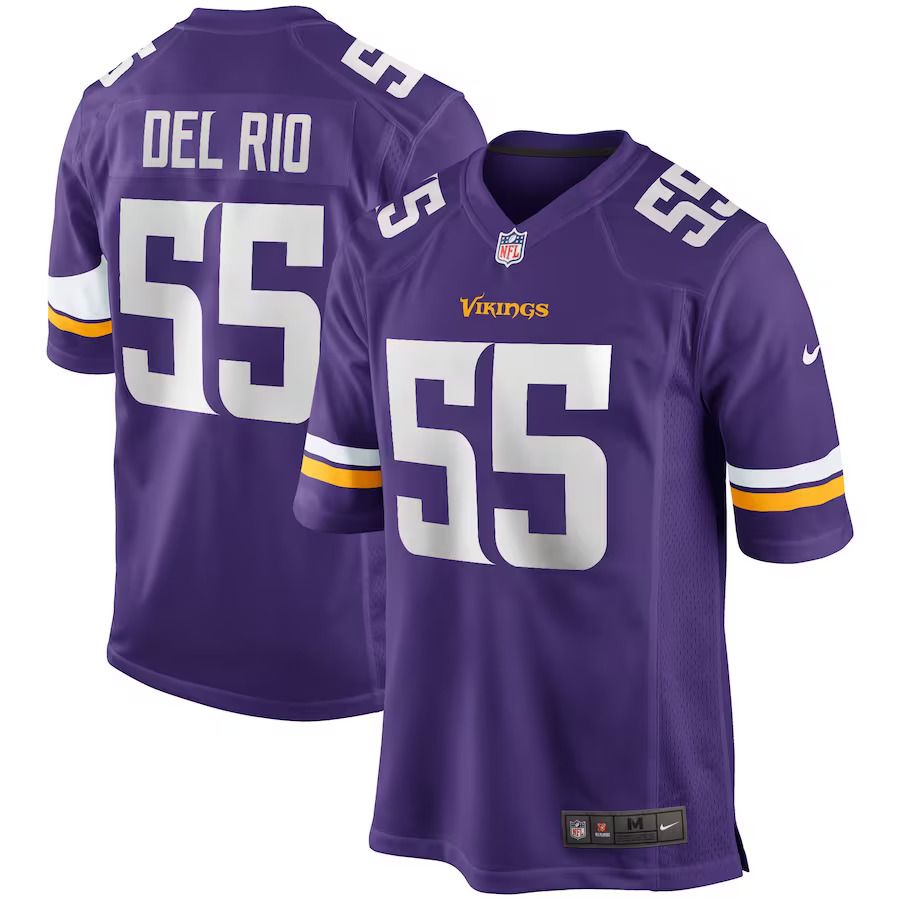 Men Minnesota Vikings 55 Jack Del Rio Nike Purple Game Retired Player NFL Jersey